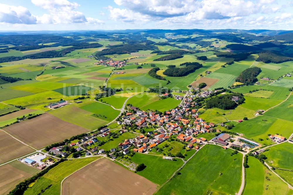 Luftbild Rhenegge - Dorfkern in Rhenegge im Bundesland Hessen, Deutschland