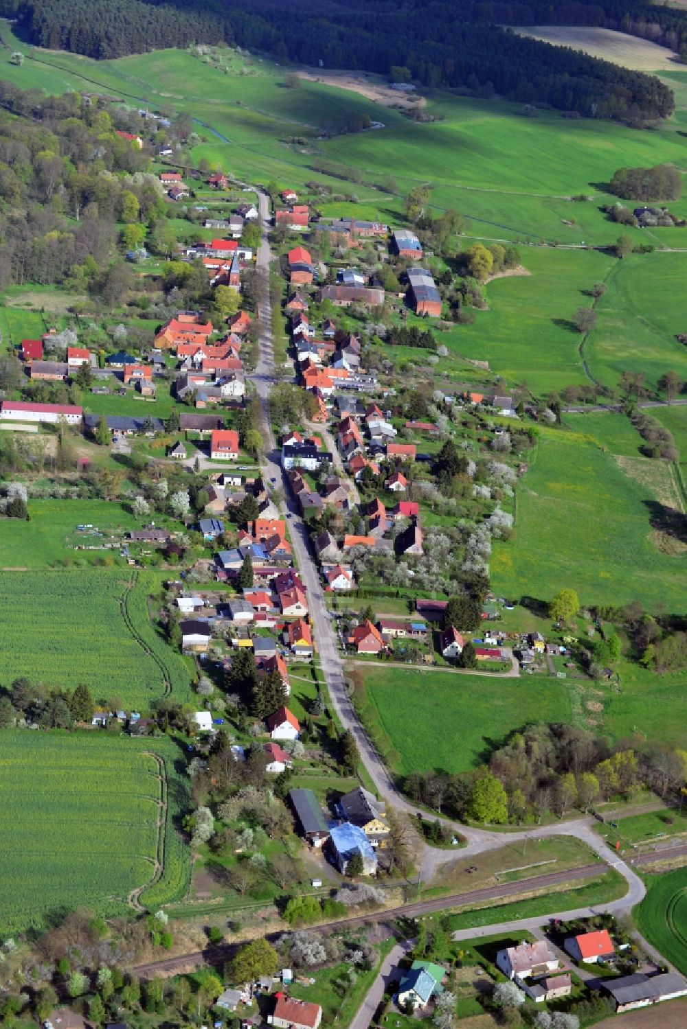 Luftbild Temmen-Ringenwalde - Dorfkern in Ringenwalde im Bundesland Brandenburg