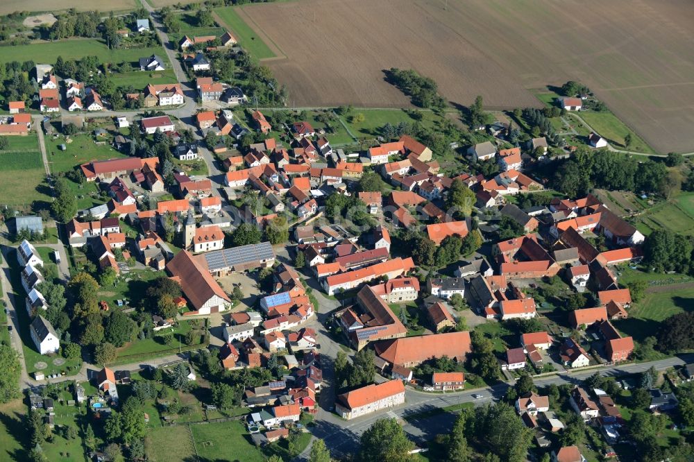 Rockensußra von oben - Dorfkern in Rockensußra im Bundesland Thüringen