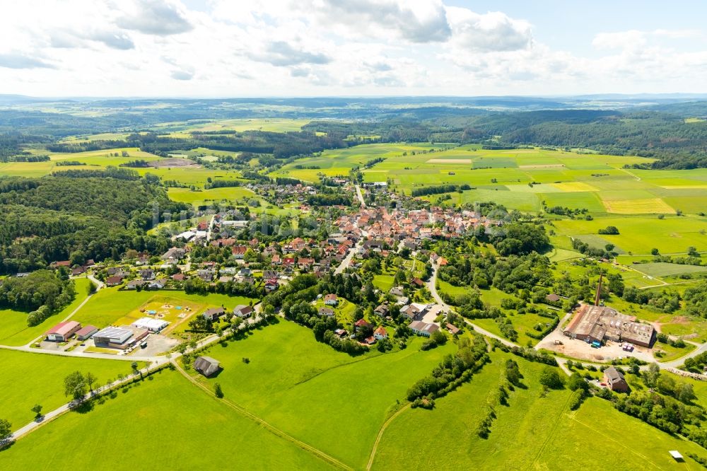 Luftaufnahme Sachsenberg - Dorfkern in Sachsenberg im Bundesland Hessen, Deutschland