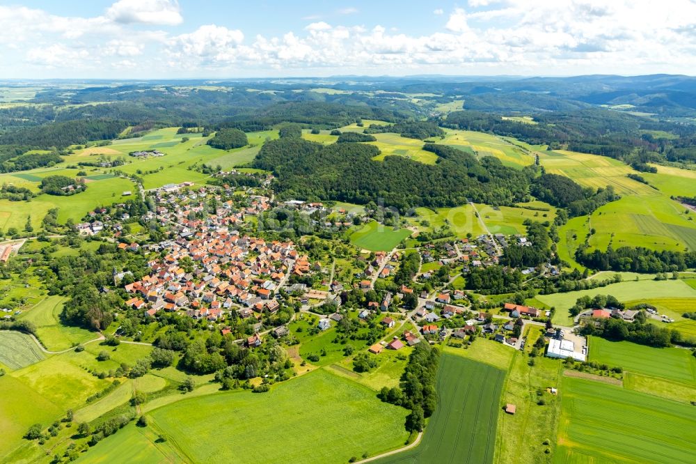 Luftbild Sachsenberg - Dorfkern in Sachsenberg im Bundesland Hessen, Deutschland