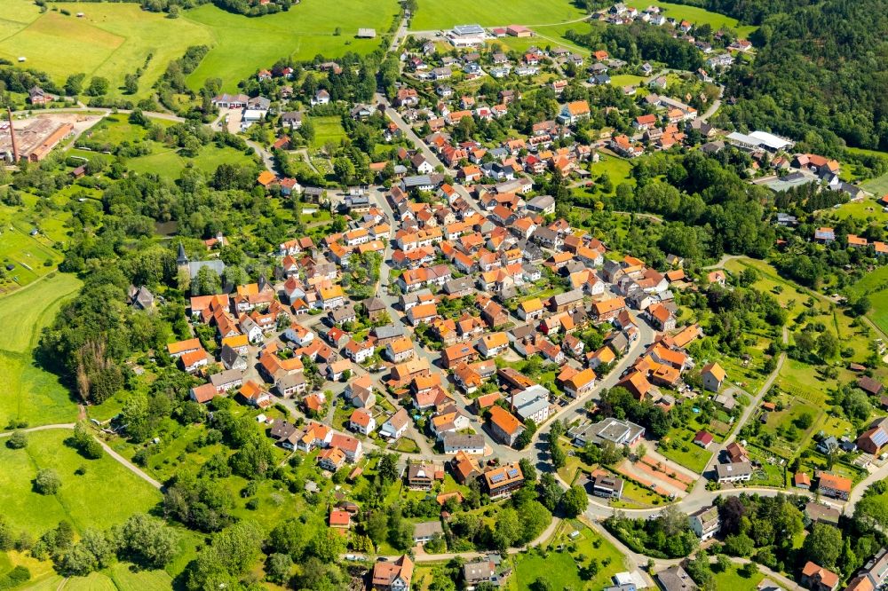 Luftbild Sachsenberg - Dorfkern in Sachsenberg im Bundesland Hessen, Deutschland