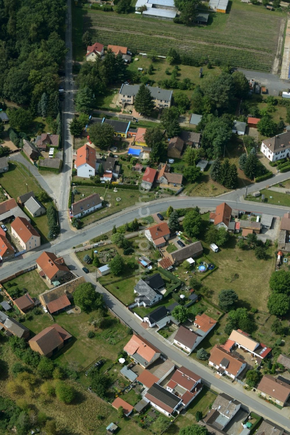 Luftaufnahme Sallgast - Dorfkern von Sallgast im Bundesland Brandenburg