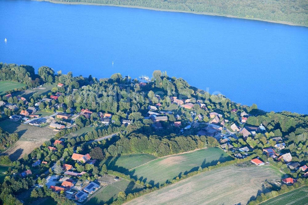 Luftbild Buchholz - Dorfkern an den See- Uferbereichen des Ratzeburger See in Buchholz im Bundesland Schleswig-Holstein, Deutschland