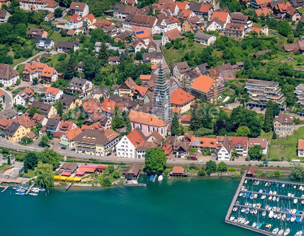 Luftbild Sipplingen - Dorfkern an den See- Uferbereichen Sipplingen am Bodensee in Sipplingen im Bundesland Baden-Württemberg, Deutschland