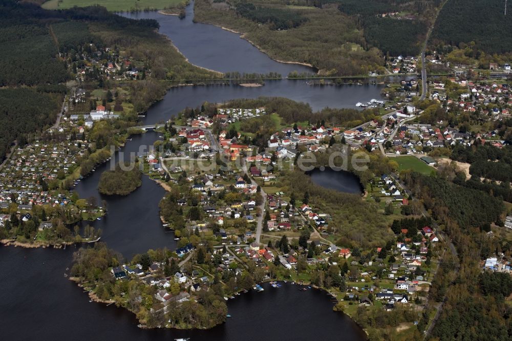 Luftbild Wernsdorf - Dorfkern an den See- Uferbereichen Wernsdorf im Bundesland Brandenburg