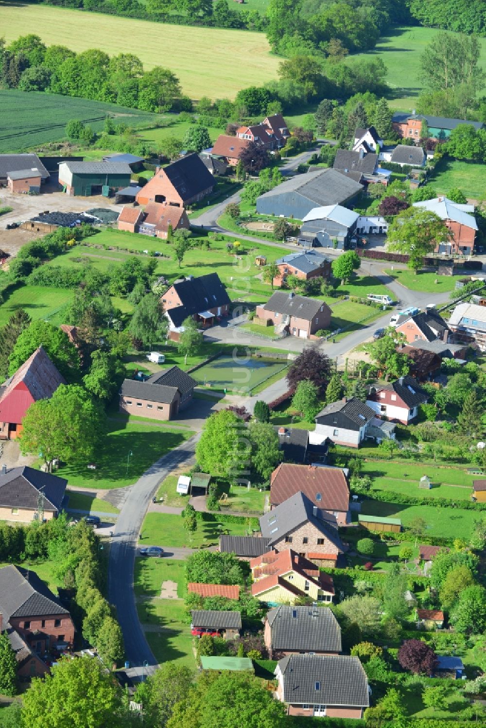 Luftbild Siebenbäumen - Dorfkern in Siebenbäumen im Bundesland Schleswig-Holstein