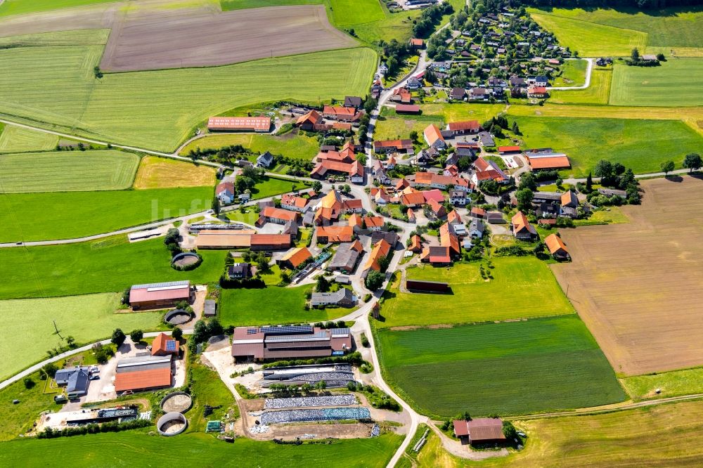 Luftaufnahme Sudeck - Dorfkern in Sudeck im Bundesland Hessen, Deutschland