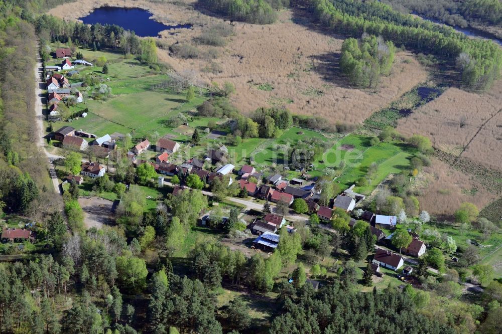 Luftbild Temmen-Ringenwalde, Poratz - Dorfkern in Temmen-Ringenwalde, Poratz im Bundesland Brandenburg