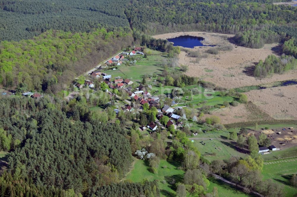 Luftaufnahme Temmen-Ringenwalde, Poratz - Dorfkern in Temmen-Ringenwalde, Poratz im Bundesland Brandenburg