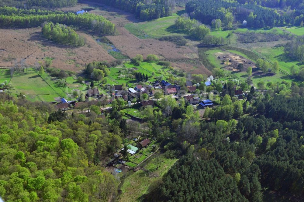 Luftaufnahme Temmen-Ringenwalde, Poratz - Dorfkern in Temmen-Ringenwalde, Poratz im Bundesland Brandenburg