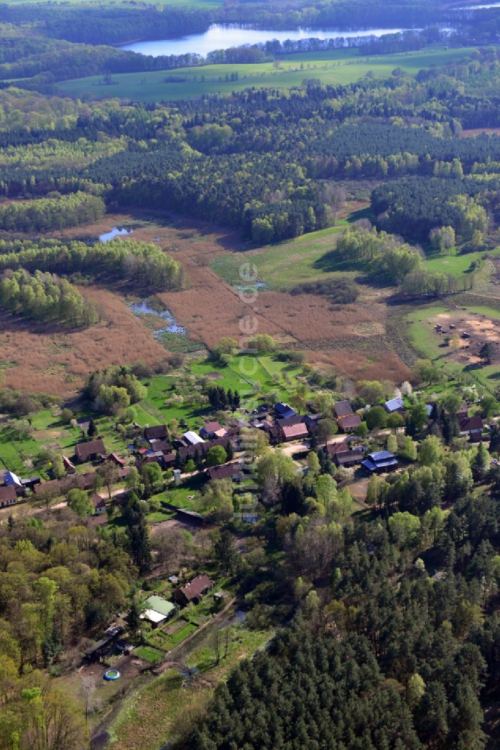 Luftbild Temmen-Ringenwalde, Poratz - Dorfkern in Temmen-Ringenwalde, Poratz im Bundesland Brandenburg