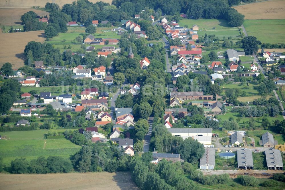 Tempelfelde, Sydower Fließ von oben - Dorfkern in Tempelfelde, Sydower Fließ im Bundesland Brandenburg