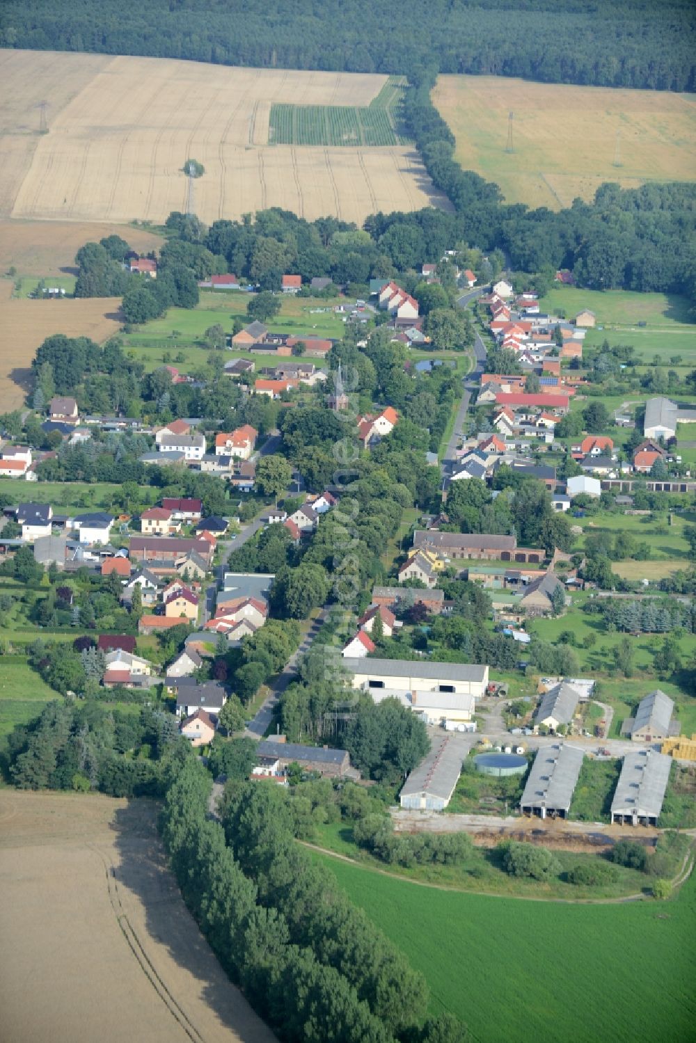 Luftaufnahme Tempelfelde, Sydower Fließ - Dorfkern in Tempelfelde, Sydower Fließ im Bundesland Brandenburg