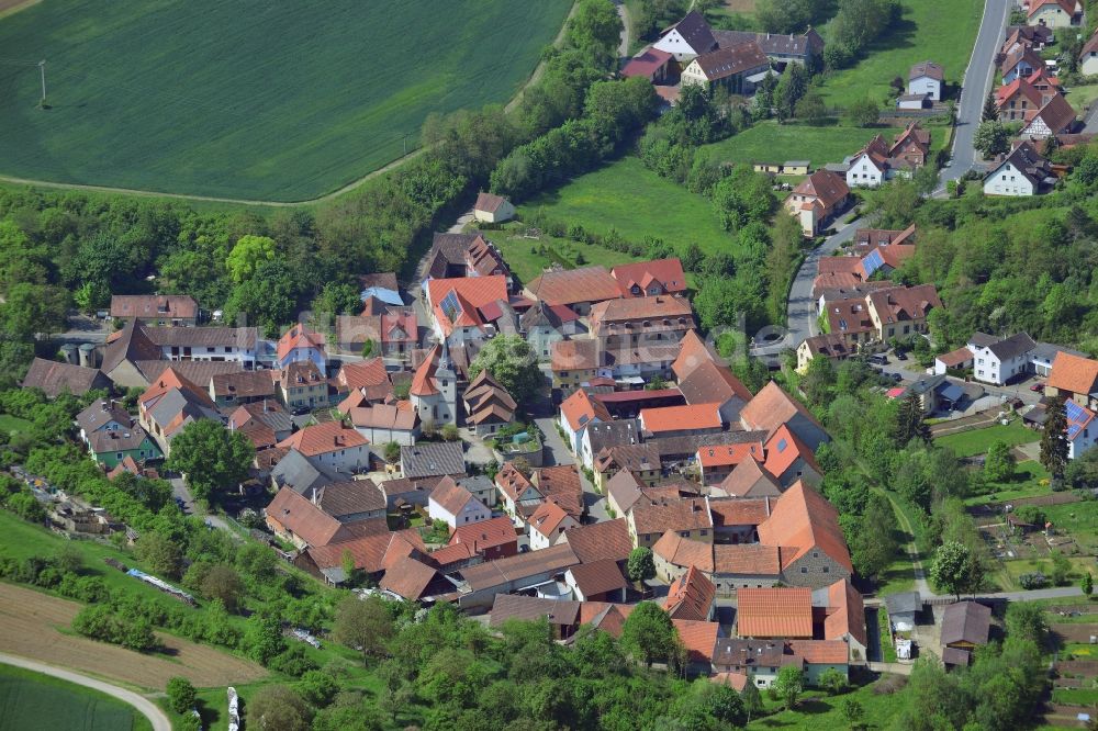 Luftaufnahme Tiefenstockheim, Seinsheim - Dorfkern in Tiefenstockheim, Seinsheim im Bundesland Bayern