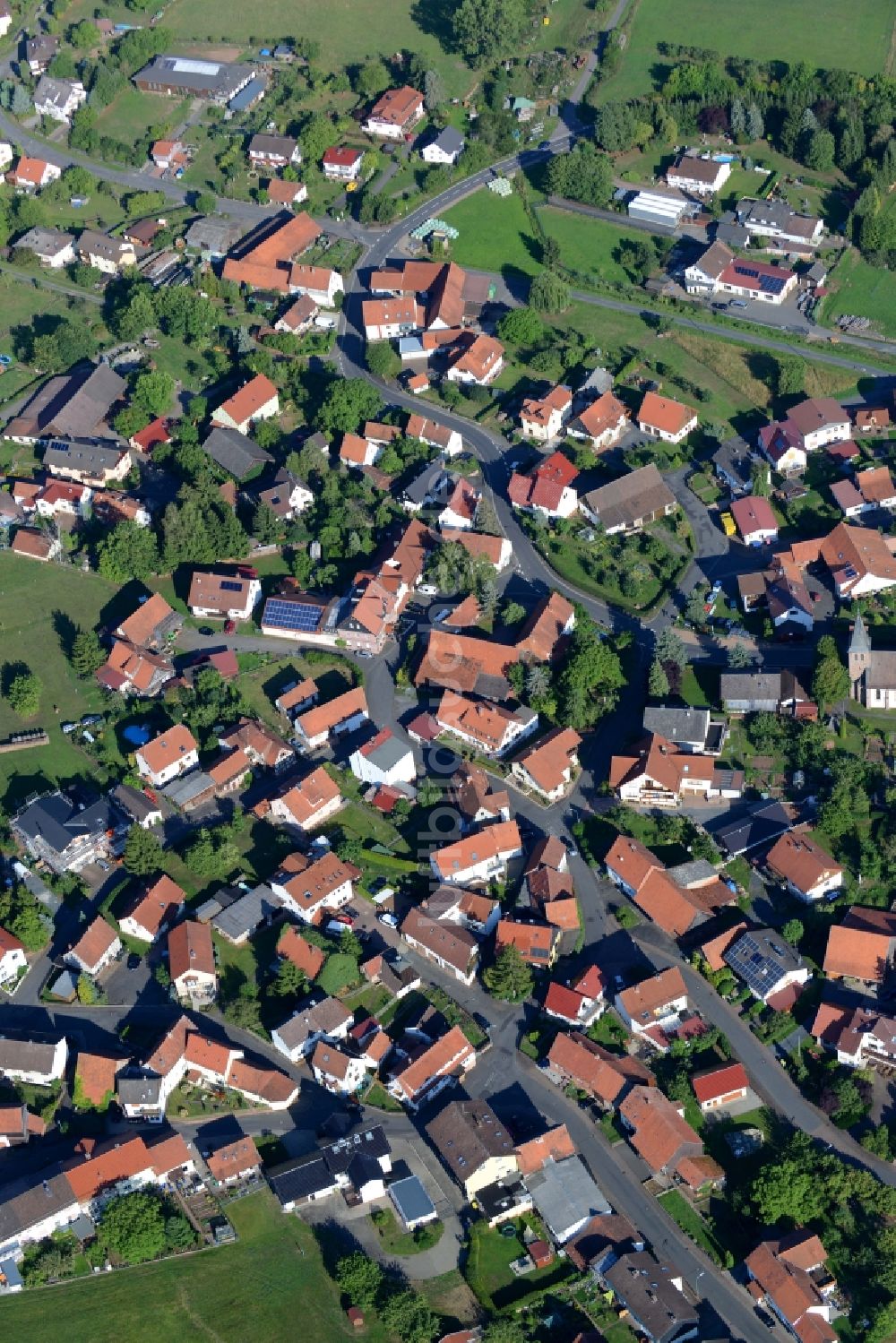 Luftbild Uttrichshausen - Dorfkern in Uttrichshausen im Bundesland Hessen