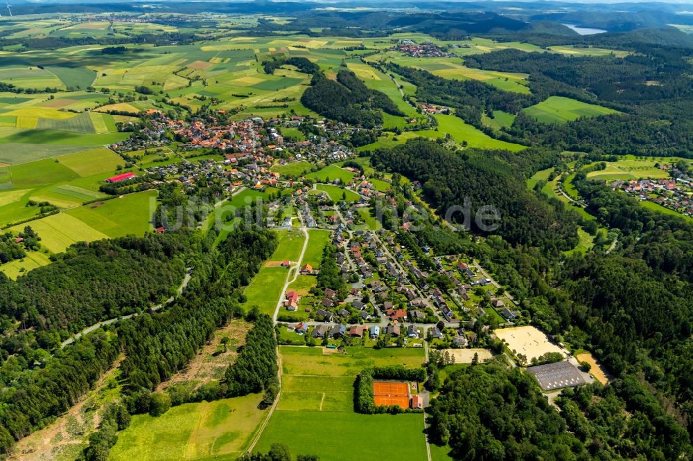 Luftbild Vöhl - Dorfkern in Vöhl im Bundesland Hessen, Deutschland