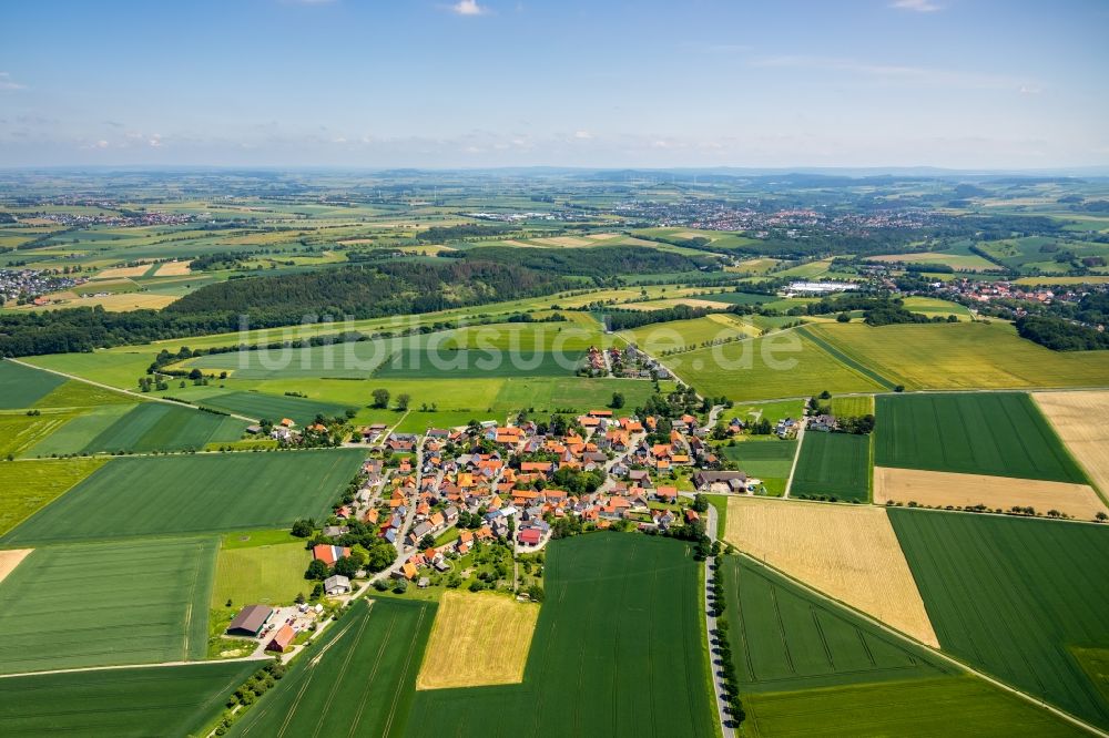 Luftbild Wethen - Dorfkern in Wethen im Bundesland Hessen, Deutschland