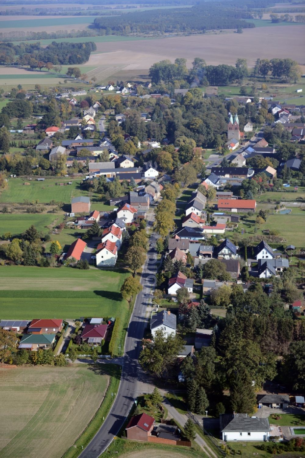 Wilmersdorf aus der Vogelperspektive: Dorfkern in Wilmersdorf im Bundesland Brandenburg