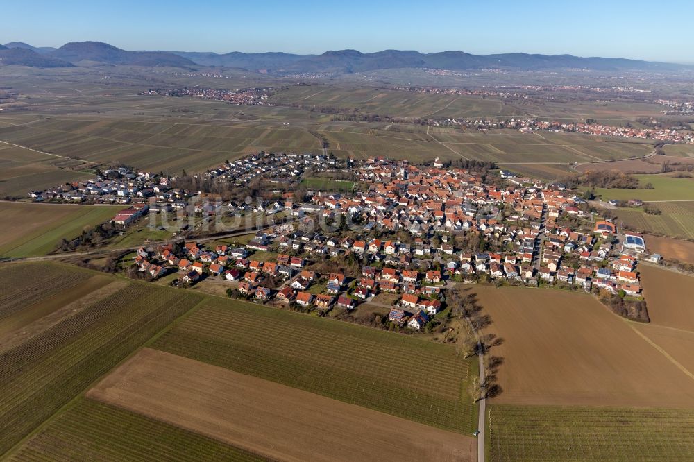 Luftbild Wollmesheim - Dorfkern in Wollmesheim im Bundesland Rheinland-Pfalz, Deutschland