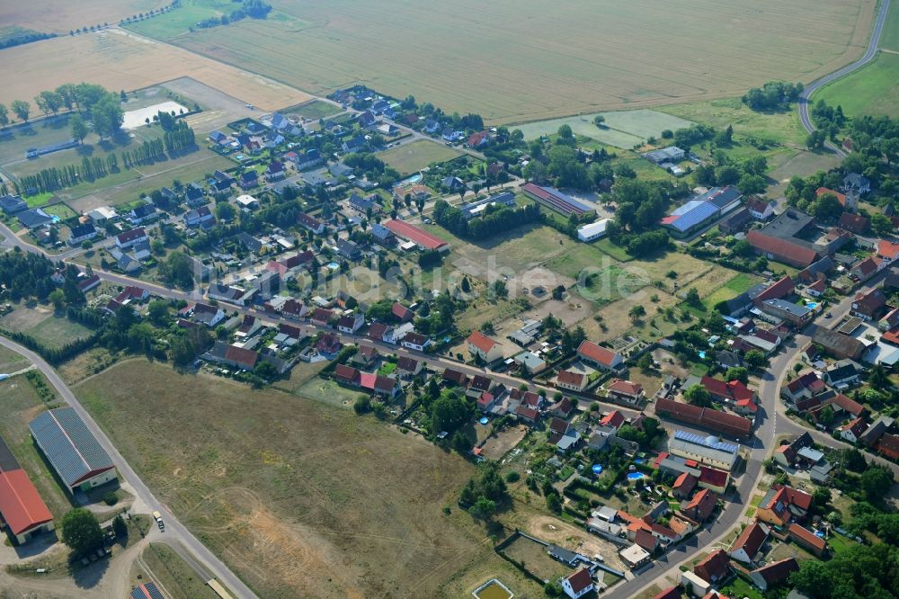 Luftaufnahme Wörmlitz - Dorfkern in Wörmlitz im Bundesland Sachsen-Anhalt, Deutschland