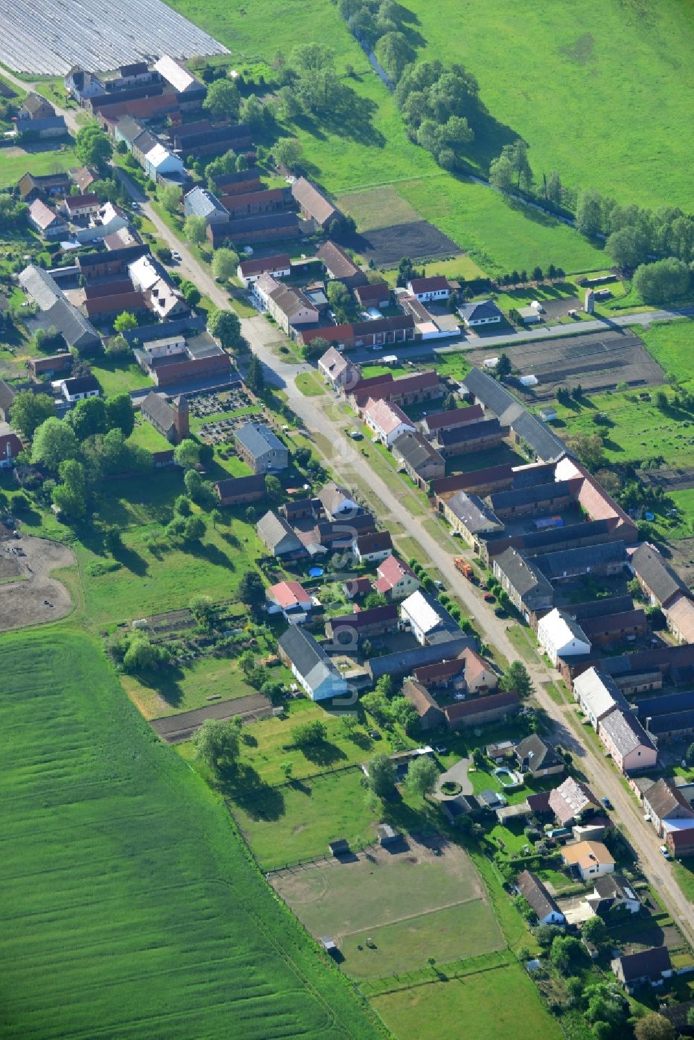 Luftaufnahme Zauchwitz, Beelitz - Dorfkern in Zauchwitz, Beelitz im Bundesland Brandenburg