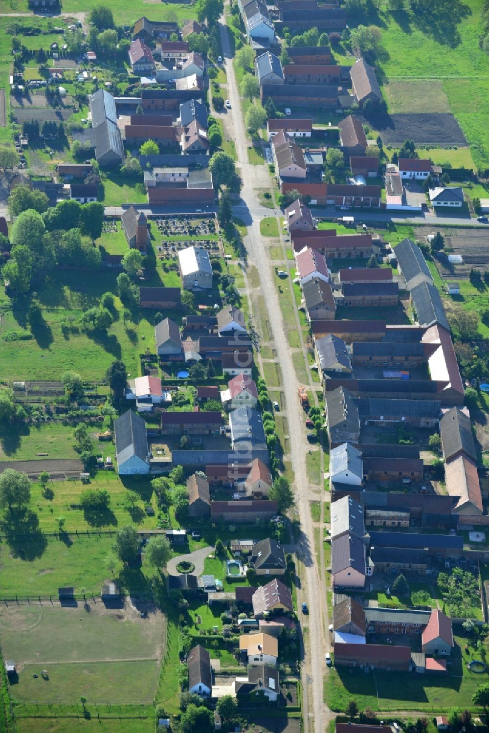 Zauchwitz, Beelitz von oben - Dorfkern in Zauchwitz, Beelitz im Bundesland Brandenburg