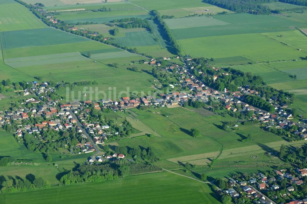 Zehlendorf, Oranienburg von oben - Dorfkern in Zehlendorf, Oranienburg im Bundesland Brandenburg