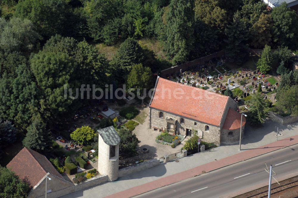 Luftbild Halle (Saale) - Dorfkirche Böllberg in Halle (Saale)