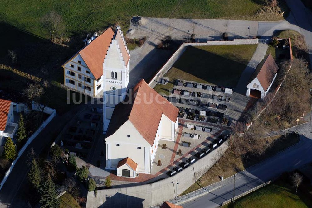 Sielenbach von oben - Dorfkirche St. Katharina