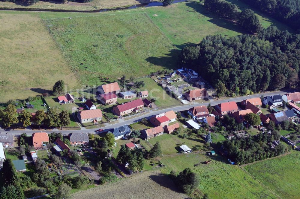 Lübtheen von oben - Dorfzentrum in Lübtheen im Bundesland Mecklenburg-Vorpommern