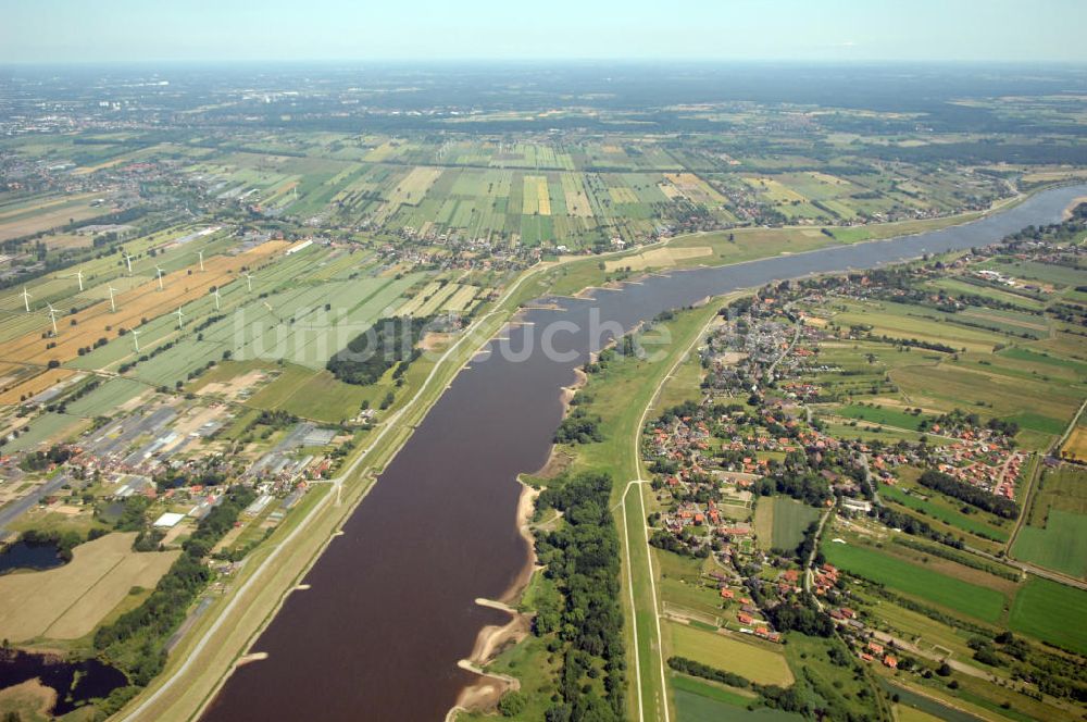 Drage aus der Vogelperspektive: Drage an der Elbe in Niedersachsen