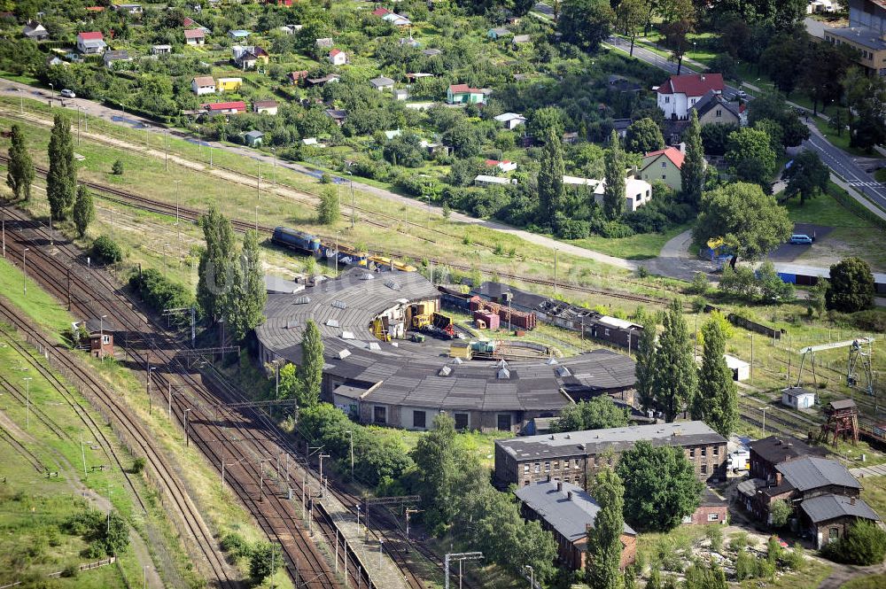 Kostrzyn / Küstrin von oben - Drehscheibe am Bahnhof Kostrzyn