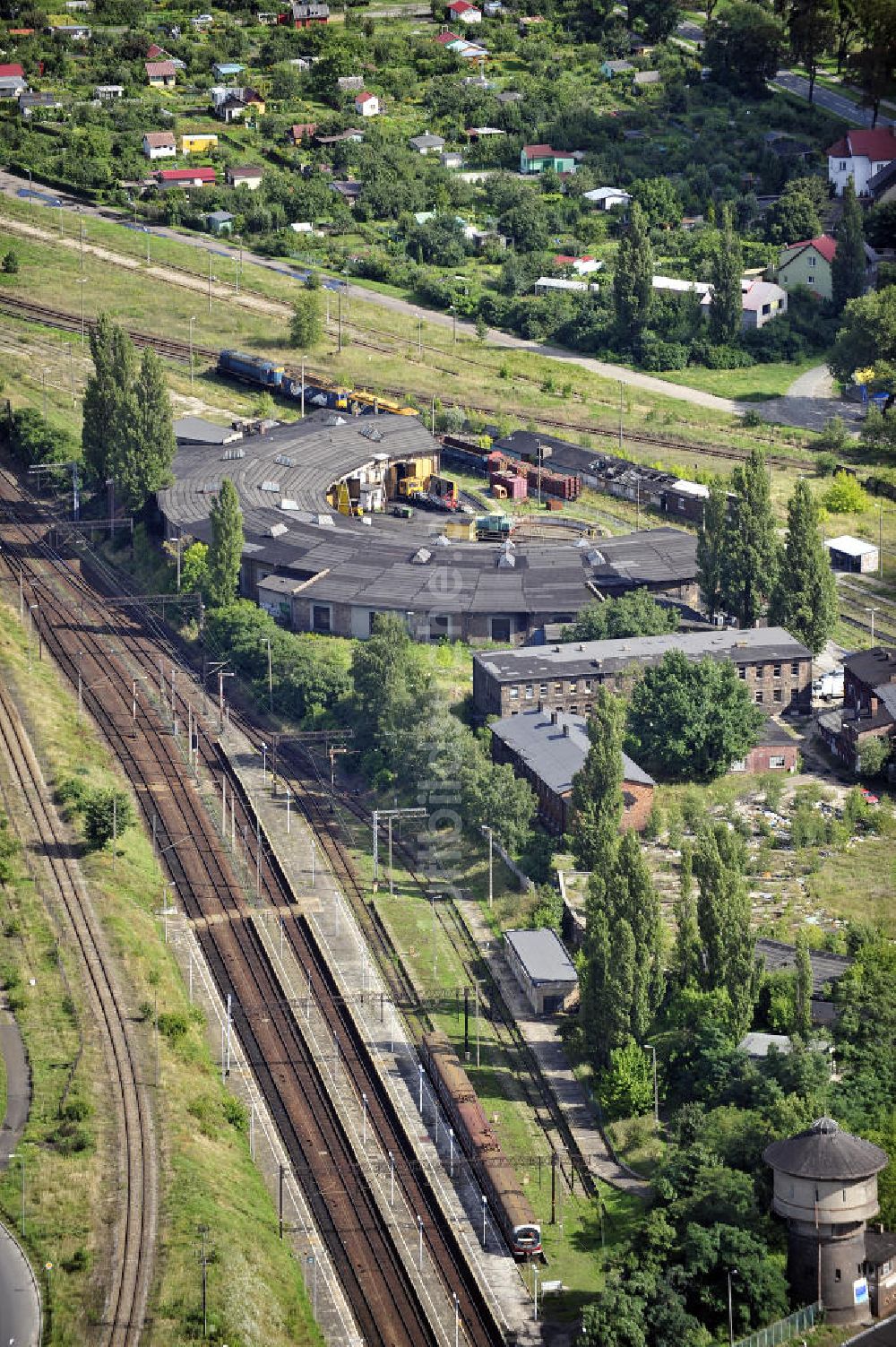 Luftbild Kostrzyn / Küstrin - Drehscheibe am Bahnhof Kostrzyn