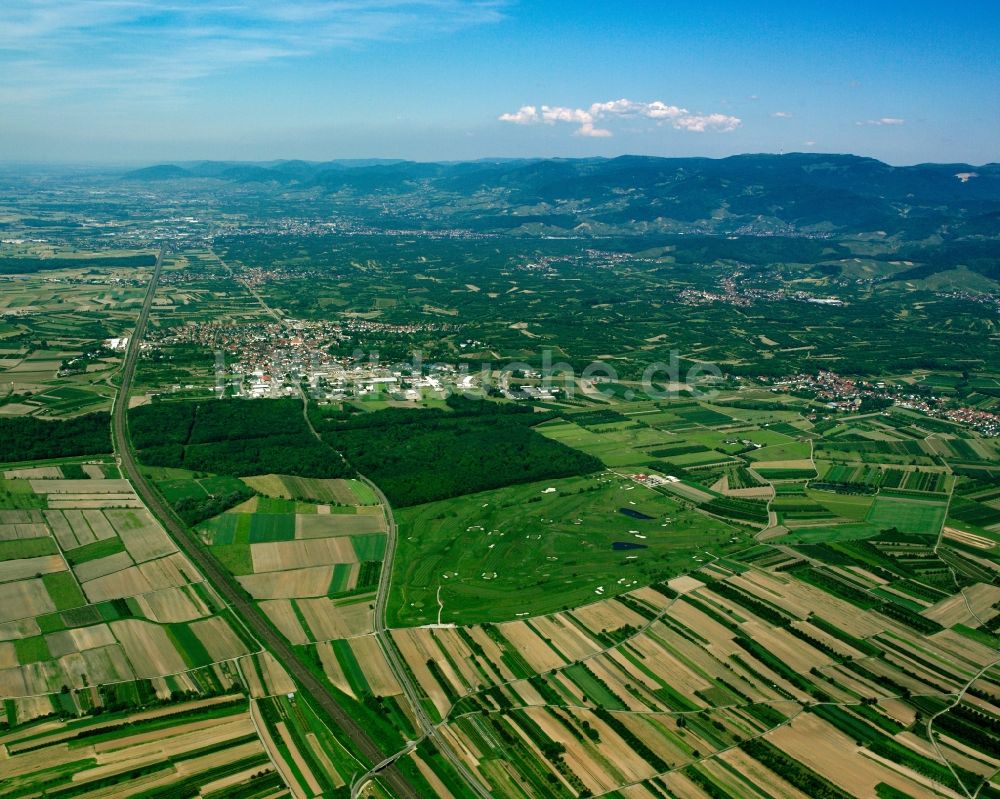 Luftbild Appenweier - Dreistufige Panoramalandschaft und Schwarzwald um Bühl im Bundesland Baden-Württemberg