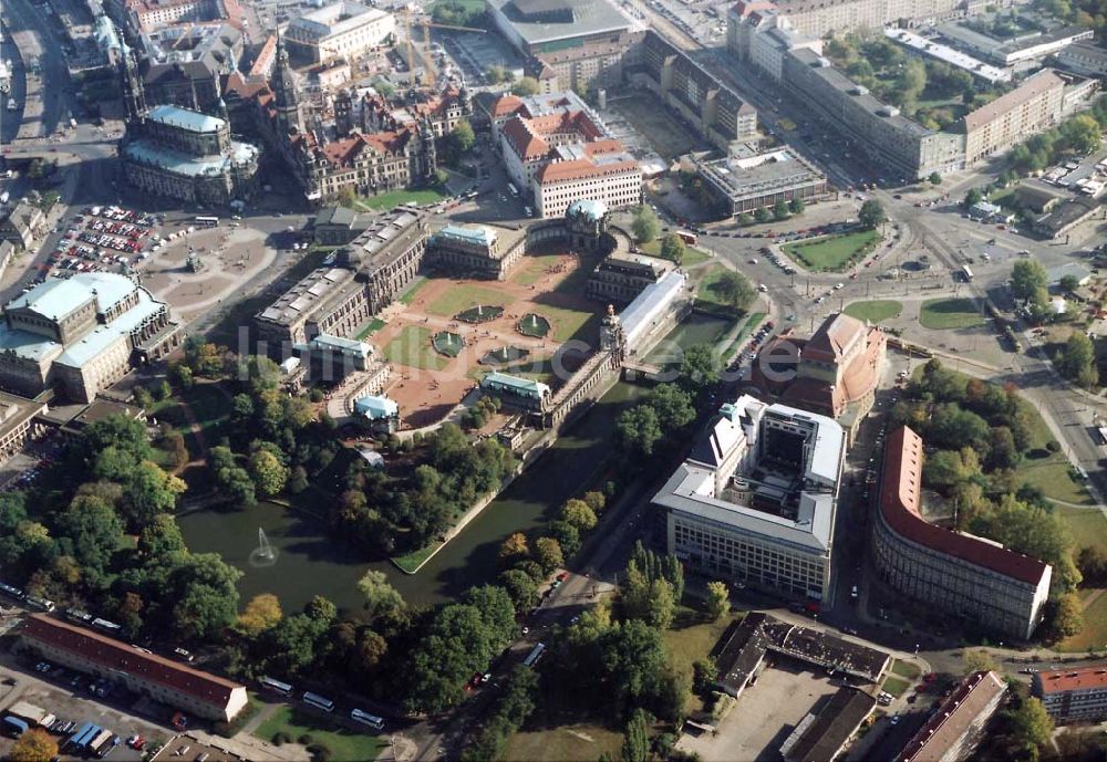 Luftaufnahme Dresden - Dresdner Bank - Neubau am Zwinger in der Dresdner Altstadt