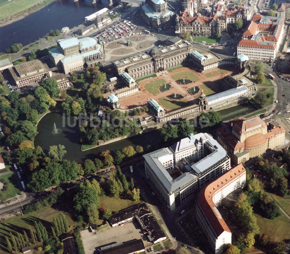 Luftbild Dresden - Dresdner Bank - Neubau am Zwinger in der Dresdner Altstadt