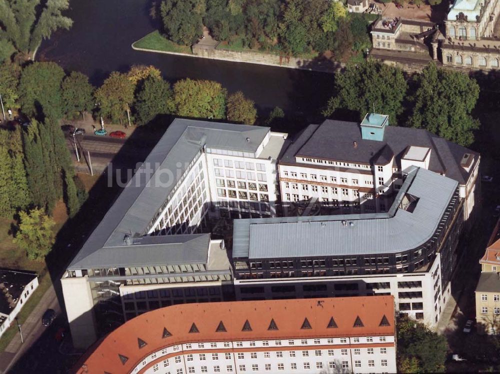 Dresden von oben - Dresdner Bank - Neubau am Zwinger in der Dresdner Altstadt