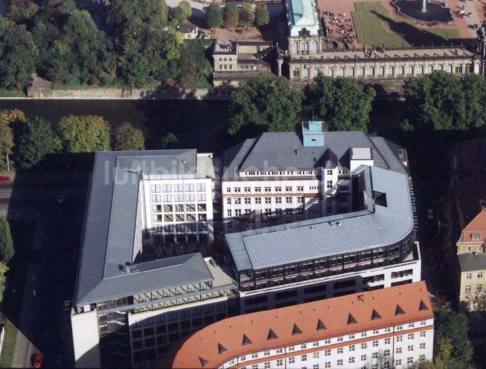 Dresden aus der Vogelperspektive: Dresdner Bank - Neubau am Zwinger in der Dresdner Altstadt