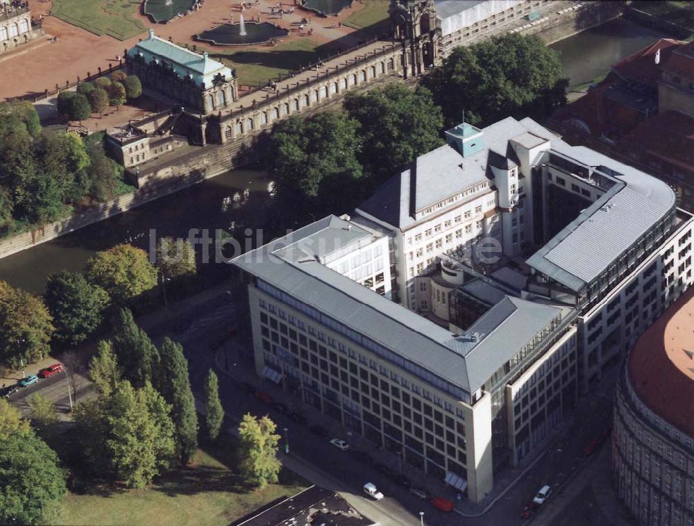 Luftaufnahme Dresden - Dresdner Bank - Neubau am Zwinger in der Dresdner Altstadt