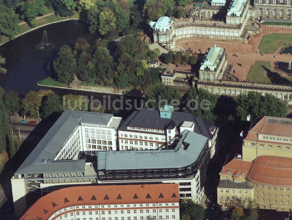 Luftbild Dresden - Dresdner Bank - Neubau am Zwinger in der Dresdner Altstadt