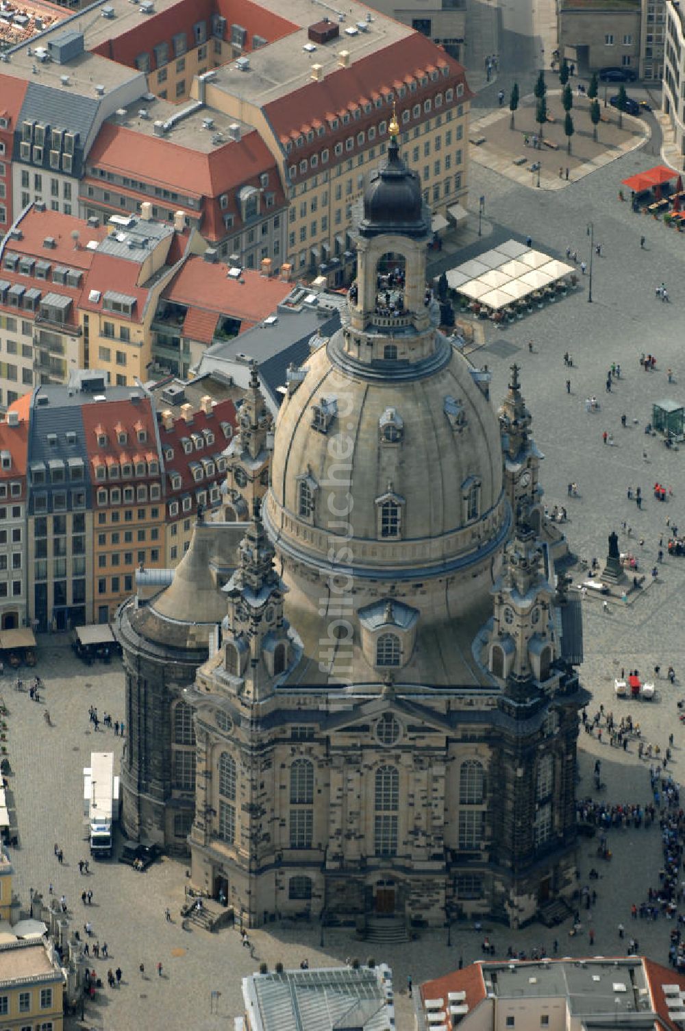 Luftbild Dresden - Dresdner Frauenkirche auf dem Neumarkt in Dresden