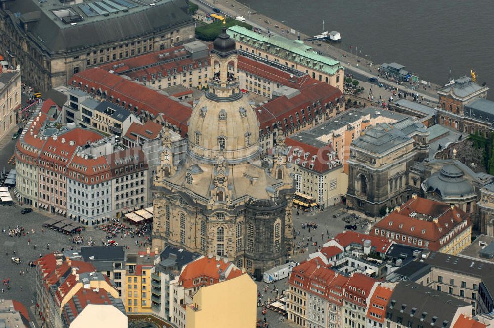 Luftbild Dresden - Dresdner Frauenkirche auf dem Neumarkt in Dresden