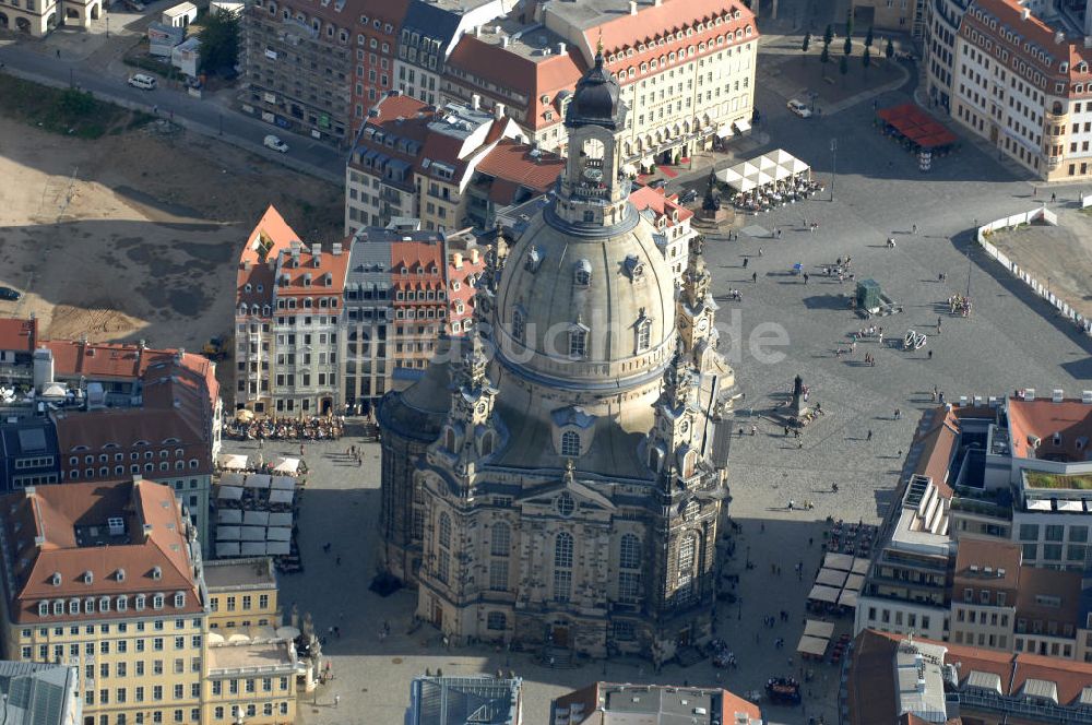 Luftaufnahme Dresden - Dresdner Frauenkirche auf dem Neumarkt in Dresden