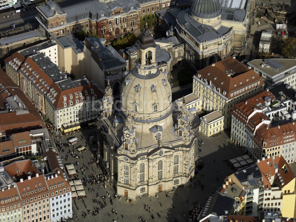 Luftbild Dresden - Dresdner Frauenkirche auf dem Neumarkt in Dresden