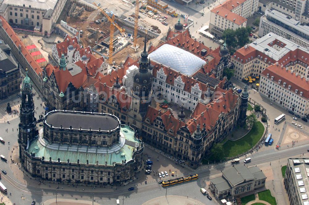 Luftbild Dresden - Dresdner Schloss / Residenzschloss in Dresden