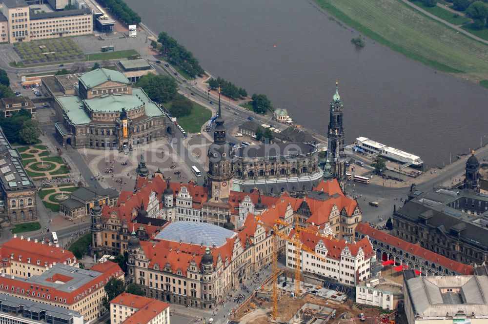 Luftaufnahme Dresden - Dresdner Schloss / Residenzschloss in Dresden