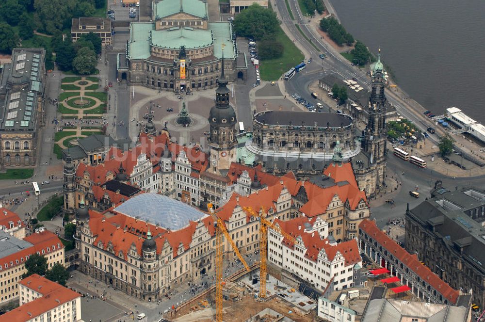 Luftbild Dresden - Dresdner Schloss / Residenzschloss in Dresden