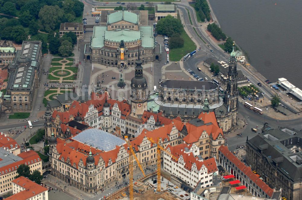 Luftaufnahme Dresden - Dresdner Schloss / Residenzschloss in Dresden