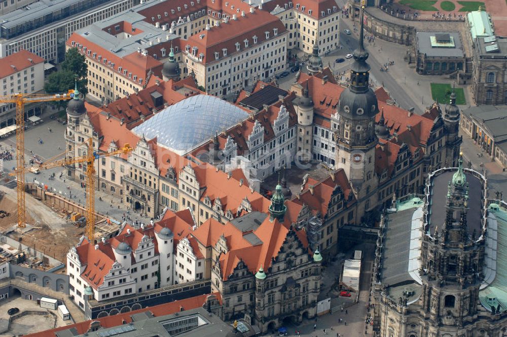 Luftbild Dresden - Dresdner Schloss / Residenzschloss in Dresden